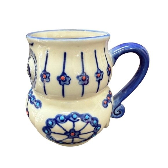 Yokohama Studio Hand Painted Owl Mug Dishwasher Microwave Safe Ceramic - Picture 3 of 6